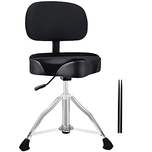 Drum Throne Chair with Backrest & 5A Sticks