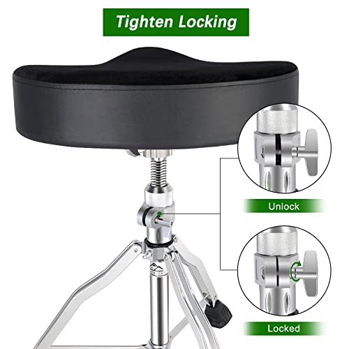 EASTROCK Drum Throne - Adjustable, Padded Motorcycle Style
