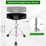 EASTROCK Drum Throne - Adjustable, Padded Motorcycle Style