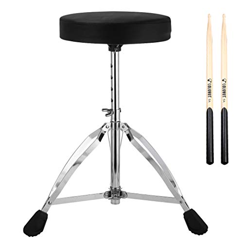 Adjustable Drum Throne with Sticks for Beginner Drummers