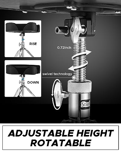 Starfavor Drum Throne - Adjustable Height, Padded Seat