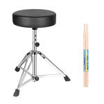 OUKMIC Adjustable Drum Throne with 5A Drumsticks
