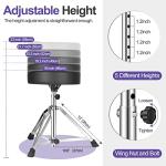 OUKMIC Adjustable Drum Throne with 5A Drumsticks
