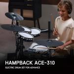 HAMPBACK ACE-310 Electric Drum Set with Mesh Pads