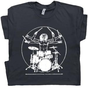 XL - DaVinci Drums T Shirt Cool Drum Shirts for Men Women Vintage Drummer Graphic Tee Playing Drumming Set Ludwig Pearl