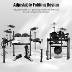 Asmuse ADE-60 Electric Drum Set, Drum Set With 4 Mesh Drum Pads, Switch Pedals, Headphones, Sticks, Electronic Drum Kit for Beginners Adults Kids (Black)