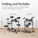 AODSK Beginner Electric Drum Set with Headphones