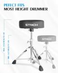 STRICH Adjustable Drum Throne with 5A Drumsticks