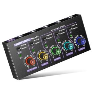 4 Channel Mini Stereo Mixer for Drums & Guitars