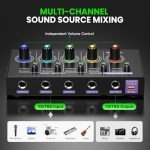 4 Channel Mini Stereo Mixer for Drums & Guitars