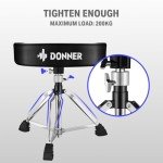 Donner Motorcycle Style Drum Throne, Upgraded Padded Stool