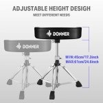 Donner Motorcycle Style Drum Throne, Upgraded Padded Stool