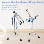 Youeon Adjustable Double-Braced Snare Drum Stand