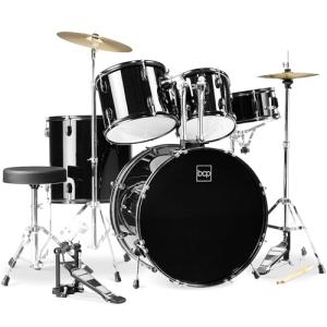 5-Piece Full Size Adult Drum Set - Black