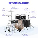 Donner 5-Piece Full Size Acoustic Drum Set