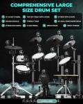 Fesley Electric Drum Set with Mesh Pads & Cymbals