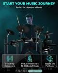 Fesley Electric Drum Set with Mesh Pads & Cymbals