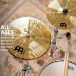Meinl Cymbals HCS Cymbal Set Box Pack for Drums Hihats, Crash, Plus Free Splash, Sticks, Lessons — Made in Germany — Durable Brass, 2-Year Warranty, Traditional Finish, 13"/14"/10" (HCS1314