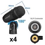 Depusheng 7-Piece Drum Microphone Set for Recording