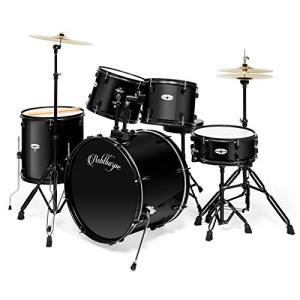 Ashthorpe 5-Piece Full Size Drum Set - Black