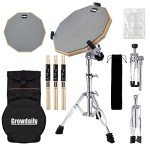GrowDaily 12" Drum Practice Pad Stand Set