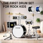 AODSK 5-Piece Kids Drum Set, Black