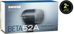Shure BETA 52A Kick Drum Microphone - Supercardioid Dynamic Mic with High Output Neodymium Element, Locking Stand Adapter, Durabl Steel Mesh Grille and Shock Mount