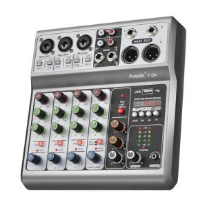 Aveek 5-Channel Bluetooth Audio Mixer for Musicians