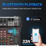 FULODE CT120S 12-Channel Bluetooth DJ Mixer