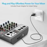 Aveek 5-Channel Bluetooth Audio Mixer for Musicians