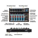 FULODE 7-Channel Bluetooth Audio Mixer & Sound Board