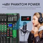 MIZISNR 8-Channel DJ Mixer with Bluetooth and Reverb