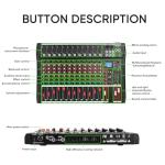 FULODE CT120S 12-Channel Bluetooth DJ Mixer