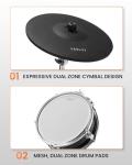 Fesley Bluetooth Electric Drum Set with Dual Zone Pads