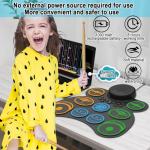 Portable Electric Drum Set with Speaker & Battery