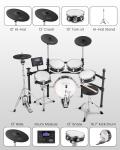 Fesley Bluetooth Electric Drum Set with Dual Zone Pads