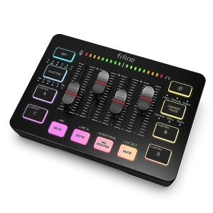FIFINE RGB Audio Mixer for Streaming and Gaming