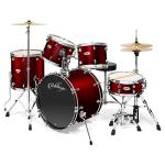 Ashthorpe 5-Piece Full Size Drum Set - Red