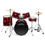 Ashthorpe 5-Piece Full Size Drum Set - Red