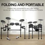 AODSK Portable Electric Drum Set for Beginners
