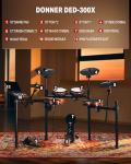 Donner DED-300X Electronic Drum Set with Mesh Pads