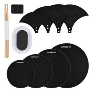 11-Piece Drum Mute Pad Set with Cymbal Pad
