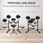 Beginner Electronic Drum Set with Mesh Pads and MIDI