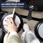 Beginner Electronic Drum Set with Mesh Pads and MIDI