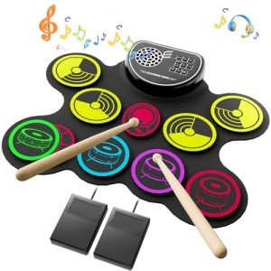 Miortior Roll-Up Electronic Drum Set with Pedals