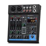 4-Channel USB Mixer with Bluetooth for PC Recording