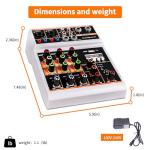 L4 Audio Mixer with Bluetooth and Echo Effects