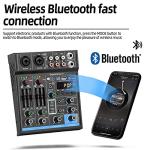 4-Channel USB Mixer with Bluetooth for PC Recording