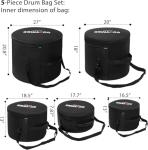 5-Piece Drum Bag Set for Multiple Sizes