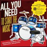 Mendini Kids 5-Piece Drum Set in Metallic Blue